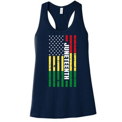 Juneteenth USA Black History Month Flag Women's Racerback Tank