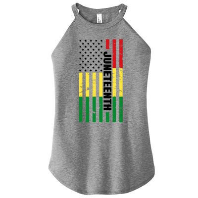 Juneteenth USA Black History Month Flag Women’s Perfect Tri Rocker Tank