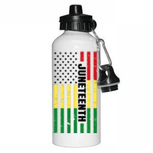 Juneteenth USA Black History Month Flag Aluminum Water Bottle