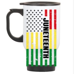 Juneteenth USA Black History Month Flag Stainless Steel Travel Mug