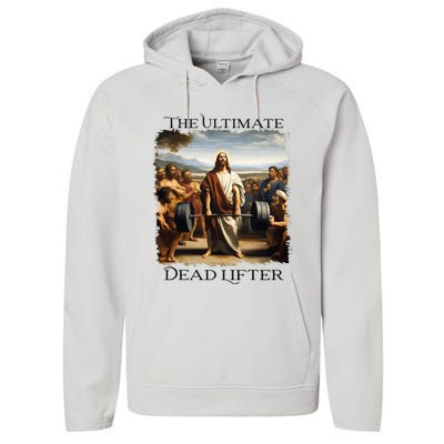 Jesus Ultimate Dead Lifter Christian Bodybuilder Strongman Performance Fleece Hoodie