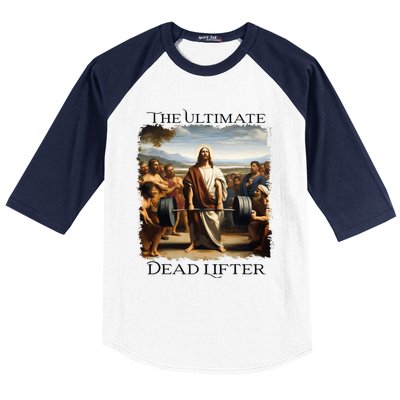 Jesus Ultimate Dead Lifter Christian Bodybuilder Strongman Baseball Sleeve Shirt