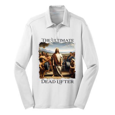 Jesus Ultimate Dead Lifter Christian Bodybuilder Strongman Silk Touch Performance Long Sleeve Polo