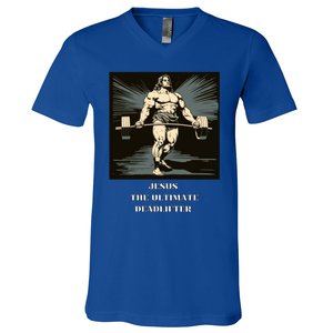 Jesus Ultimate Deadlifter Gift V-Neck T-Shirt