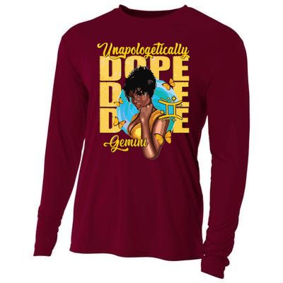 Juneteenth Unapologetically Dope Gemini Melanin Horoscope Cooling Performance Long Sleeve Crew