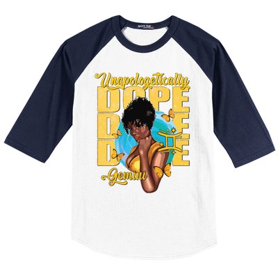 Juneteenth Unapologetically Dope Gemini Melanin Horoscope Baseball Sleeve Shirt