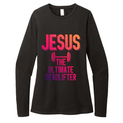 Jesus Ultimate Deadlifter Christian Weightlifting Funny Gift Womens CVC Long Sleeve Shirt