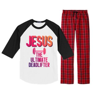 Jesus Ultimate Deadlifter Christian Weightlifting Funny Gift Raglan Sleeve Pajama Set