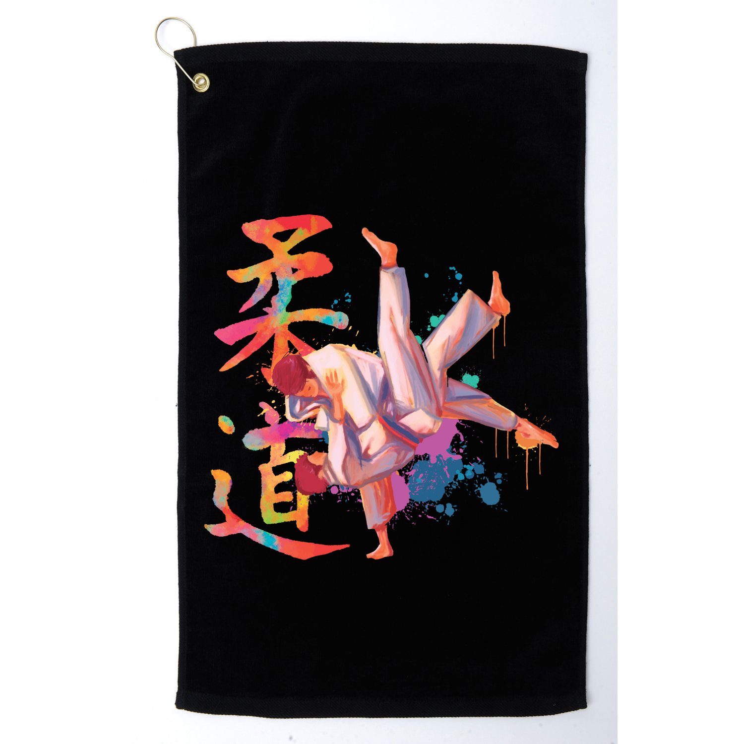 Judo Martial Arts Watercolor Golf Towel
