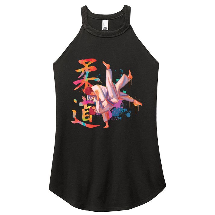 Judo Martial Arts Watercolor Women's Perfect Tri Rocker Tank