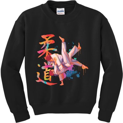 Judo Martial Arts Watercolor Kids Sweatshirt