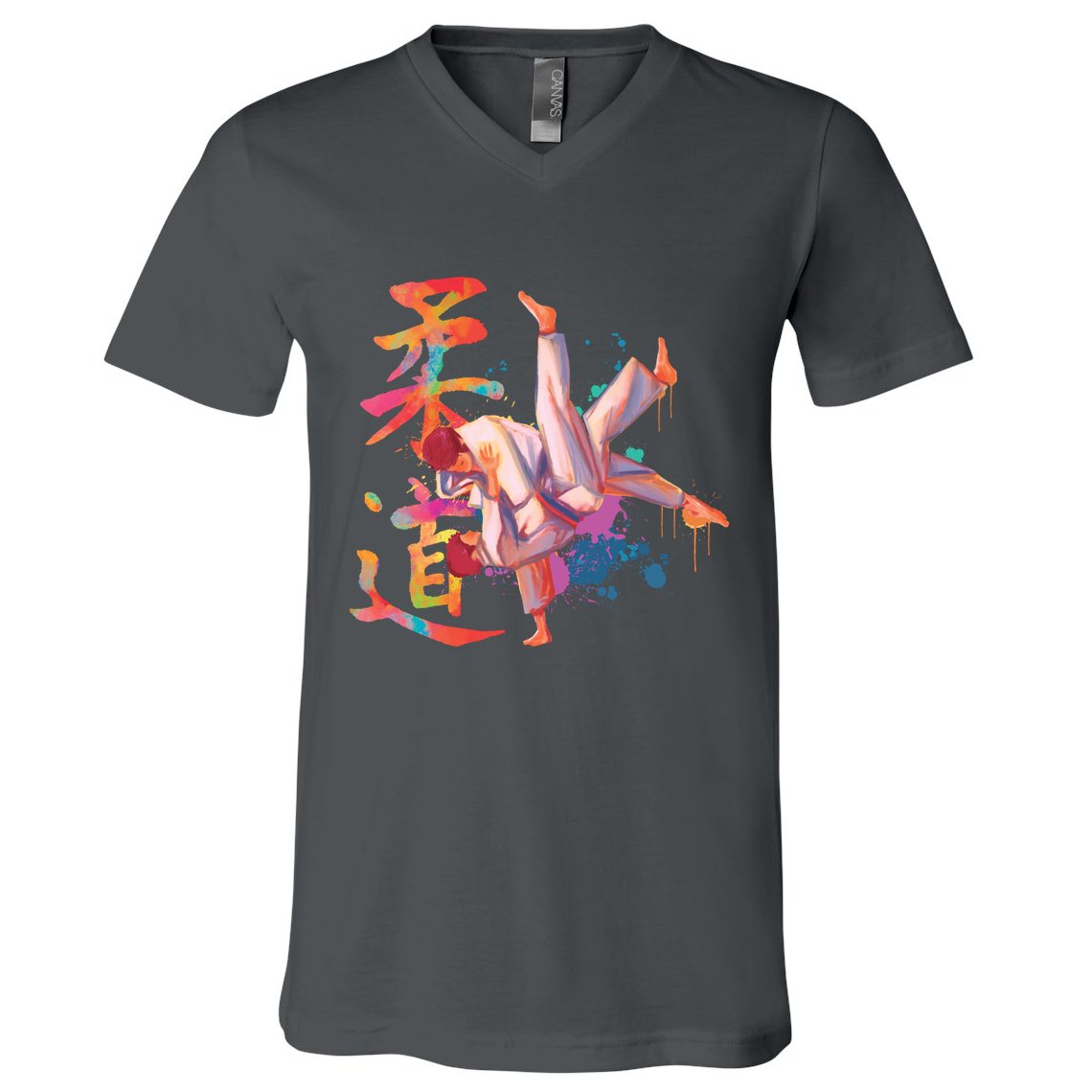 Judo Martial Arts Watercolor V-Neck T-Shirt