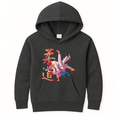 Judo Martial Arts Watercolor Kids Hoodie
