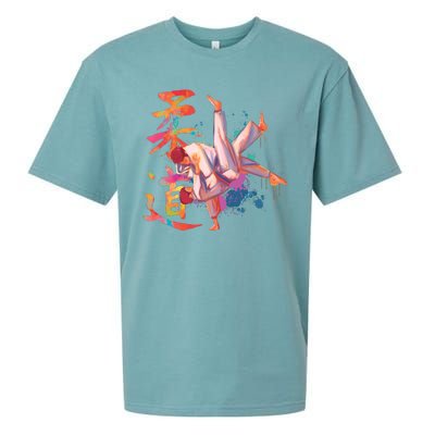 Judo Martial Arts Watercolor Sueded Cloud Jersey T-Shirt