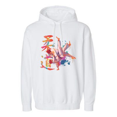 Judo Martial Arts Watercolor Garment-Dyed Fleece Hoodie