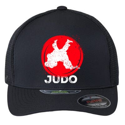 JUDO Olympic Sports Stylized Distressed Flexfit Unipanel Trucker Cap