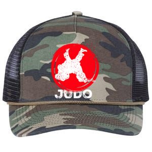 JUDO Olympic Sports Stylized Distressed Retro Rope Trucker Hat Cap