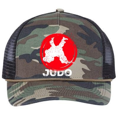 JUDO Olympic Sports Stylized Distressed Retro Rope Trucker Hat Cap