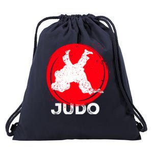 JUDO Olympic Sports Stylized Distressed Drawstring Bag