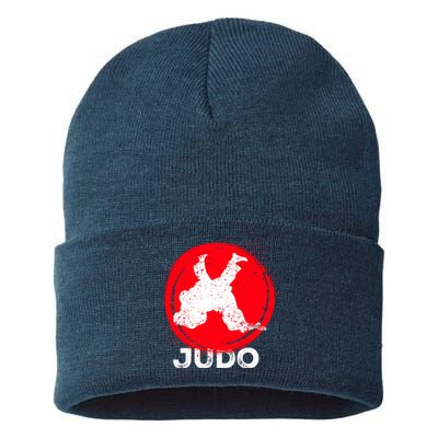 JUDO Olympic Sports Stylized Distressed Sustainable Knit Beanie