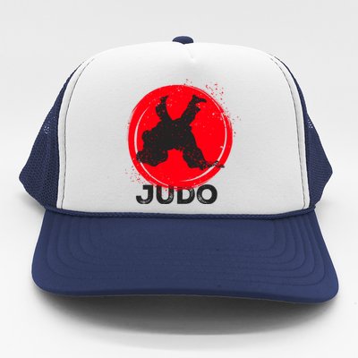 JUDO Olympic Sports Stylized Distressed Trucker Hat