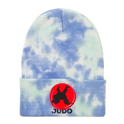 JUDO Olympic Sports Stylized Distressed Tie Dye 12in Knit Beanie