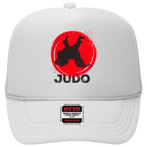 JUDO Olympic Sports Stylized Distressed High Crown Mesh Back Trucker Hat