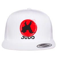 JUDO Olympic Sports Stylized Distressed Flat Bill Trucker Hat