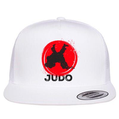 JUDO Olympic Sports Stylized Distressed Flat Bill Trucker Hat