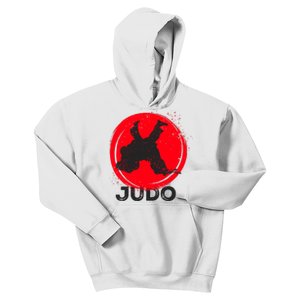 JUDO Olympic Sports Stylized Distressed Kids Hoodie