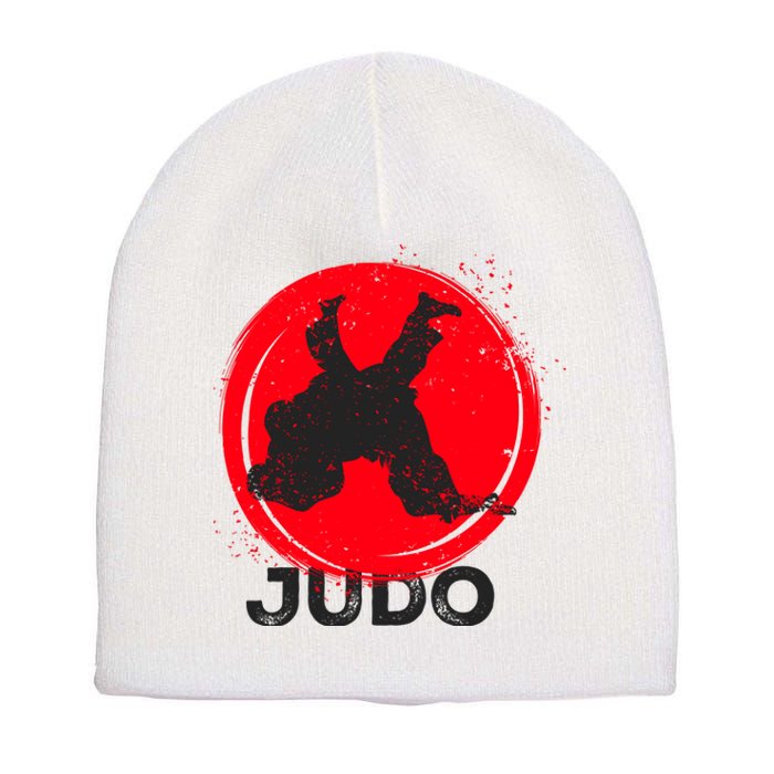 JUDO Olympic Sports Stylized Distressed Short Acrylic Beanie