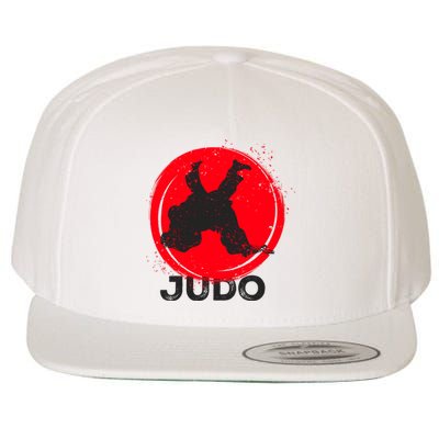 JUDO Olympic Sports Stylized Distressed Wool Snapback Cap