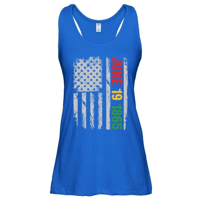 Juneteenth Usa Flag June 19 1865 Black History Month Freedom Cute Gift Ladies Essential Flowy Tank