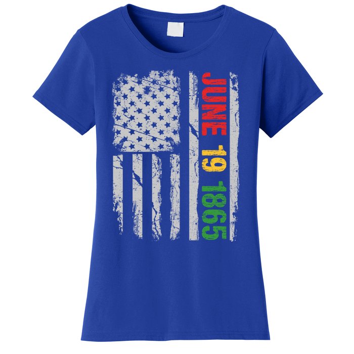 Juneteenth Usa Flag June 19 1865 Black History Month Freedom Cute Gift Women's T-Shirt