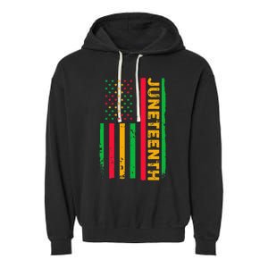 Juneteenth USA Flag Black History Day Afro American Garment-Dyed Fleece Hoodie