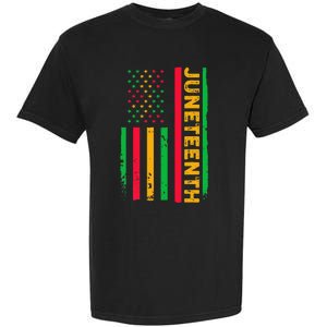 Juneteenth USA Flag Black History Day Afro American Garment-Dyed Heavyweight T-Shirt