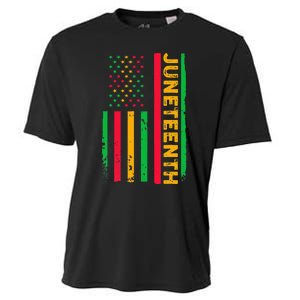 Juneteenth USA Flag Black History Day Afro American Cooling Performance Crew T-Shirt