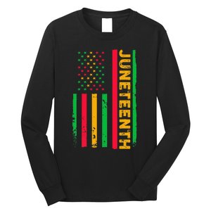 Juneteenth USA Flag Black History Day Afro American Long Sleeve Shirt