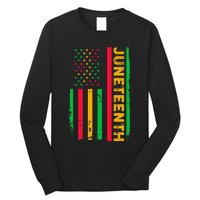 Juneteenth USA Flag Black History Day Afro American Long Sleeve Shirt