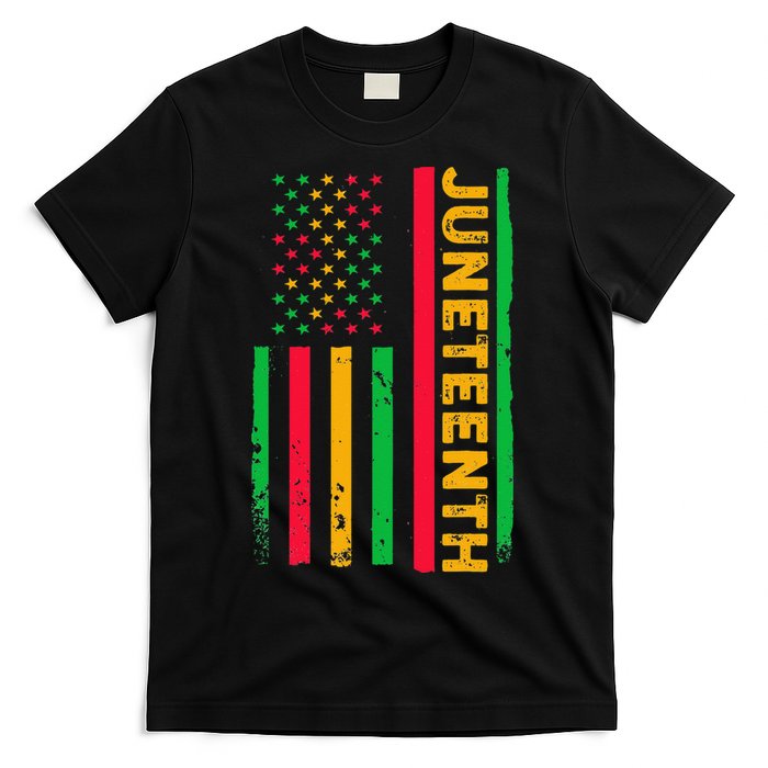 Juneteenth USA Flag Black History Day Afro American T-Shirt