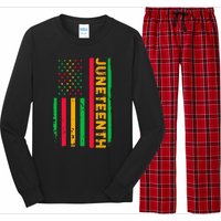 Juneteenth USA Flag Black History Day Afro American Long Sleeve Pajama Set