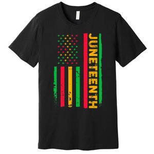 Juneteenth USA Flag Black History Day Afro American Premium T-Shirt