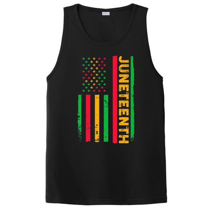 Juneteenth USA Flag Black History Day Afro American PosiCharge Competitor Tank