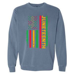 Juneteenth USA Flag Black History Day Afro American Garment-Dyed Sweatshirt