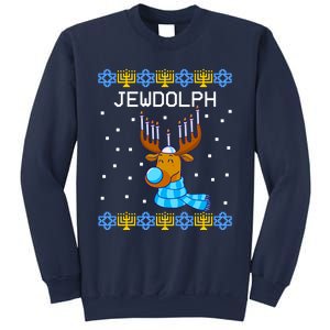 Jewdolph Ugly Hanukkah Sweater Reindeerorah Chanukah Sweatshirt