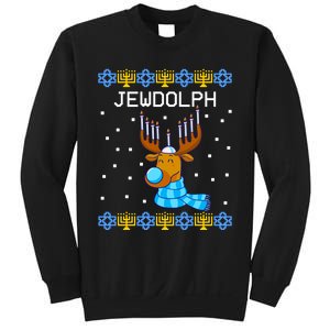 Jewdolph Ugly Hanukkah Sweater Reindeerorah Chanukah Sweatshirt