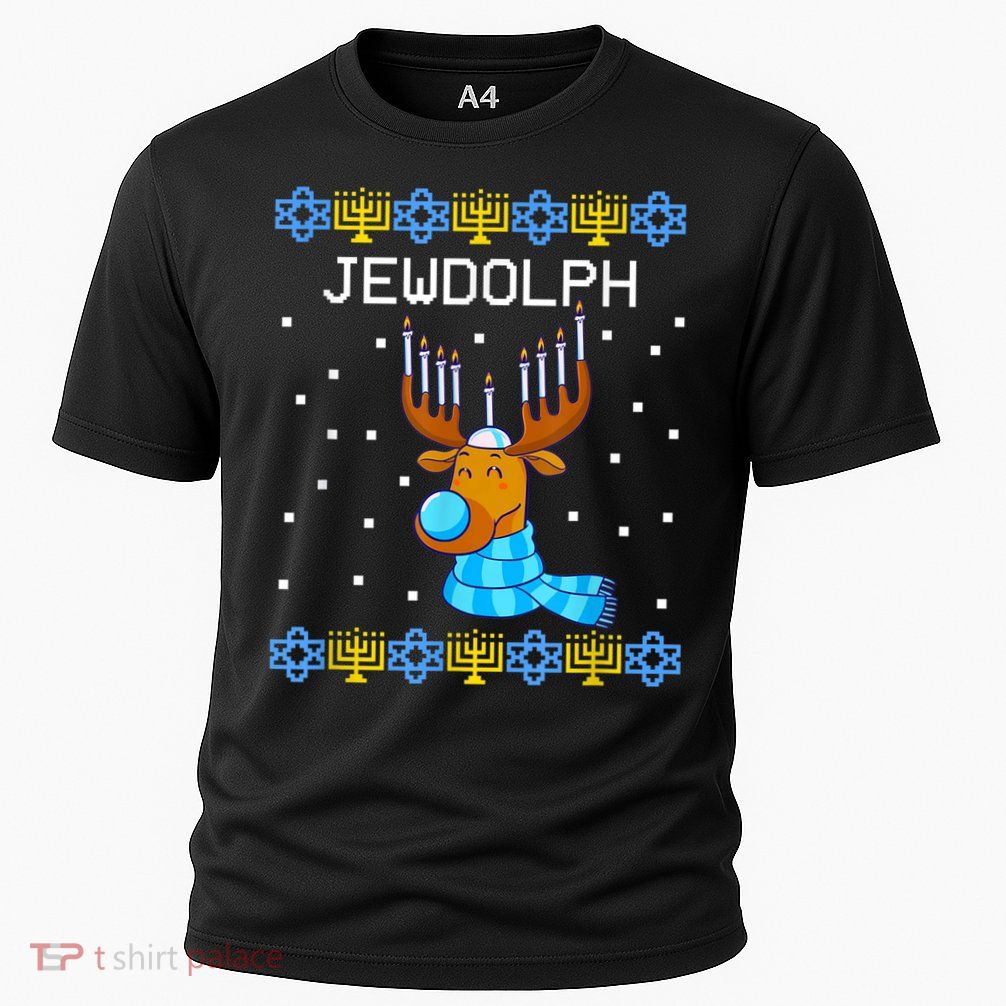 Jewdolph Ugly Hanukkah Sweater Reindeerorah Chanukah Performance Shirt