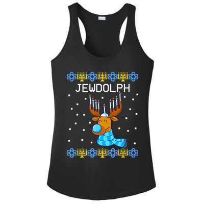 Jewdolph Ugly Hanukkah Sweater Reindeerorah Chanukah Ladies PosiCharge Competitor Racerback Tank