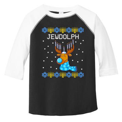 Jewdolph Ugly Hanukkah Sweater Reindeerorah Chanukah Toddler Fine Jersey T-Shirt