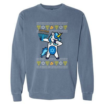 Jewish Unicorn Jewnicorn Hanukkah Chanukah  Garment-Dyed Sweatshirt